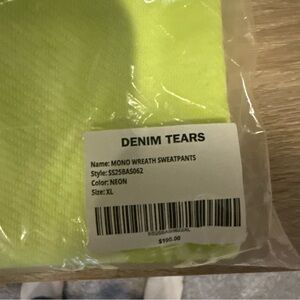 DENIM TEARS Mono Wreath Sweatpants - Neon Yellow